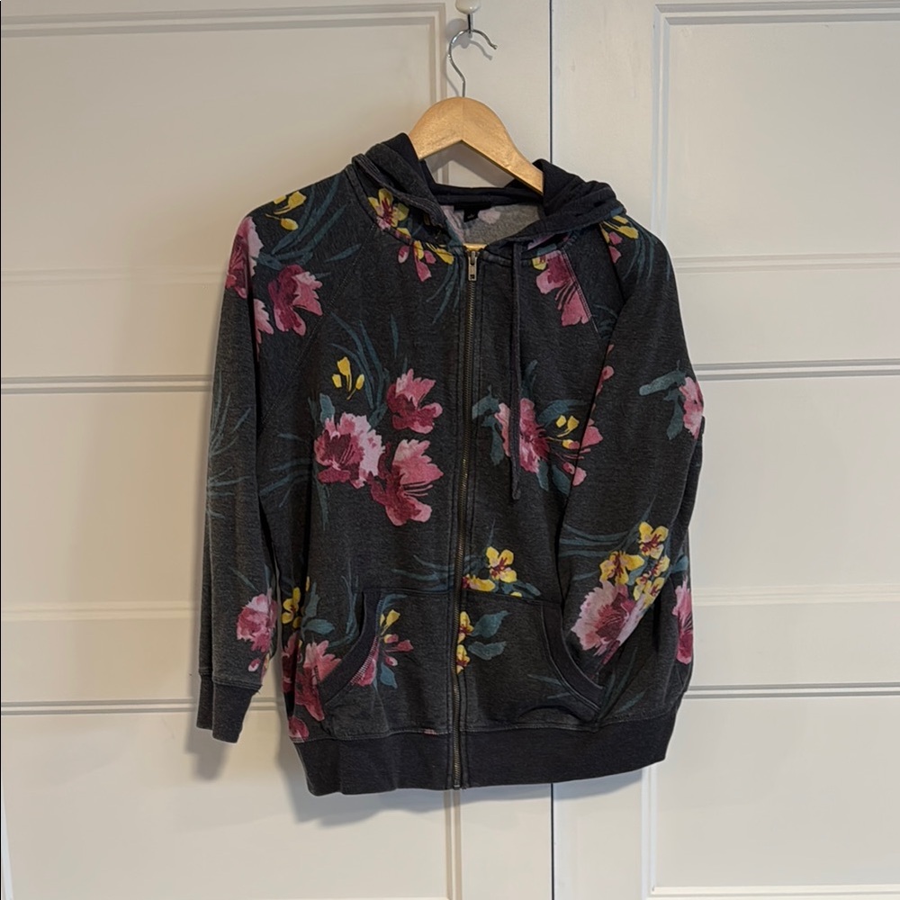 Torrid size 1 Floral Zip-Up Hoodie